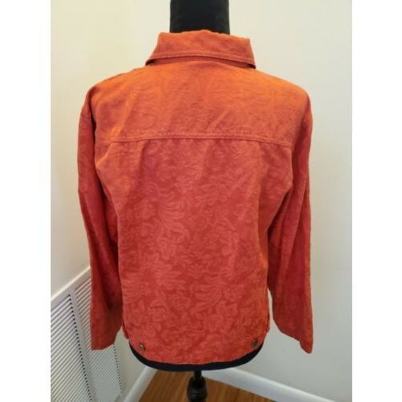 Chicos Lightweight Jacket Shirt Coral Button Down SZ 1 Medium 8 - Picture 3 of 8